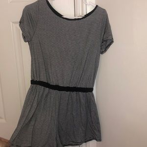 Black striped romper